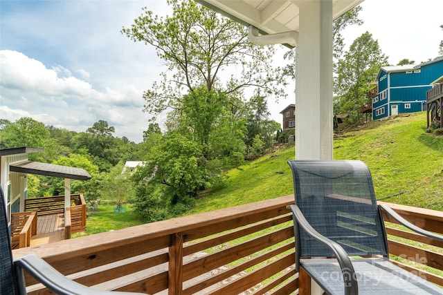 109 Thurland Ave, Asheville, NC 28803 - wooden deck with a lawn
