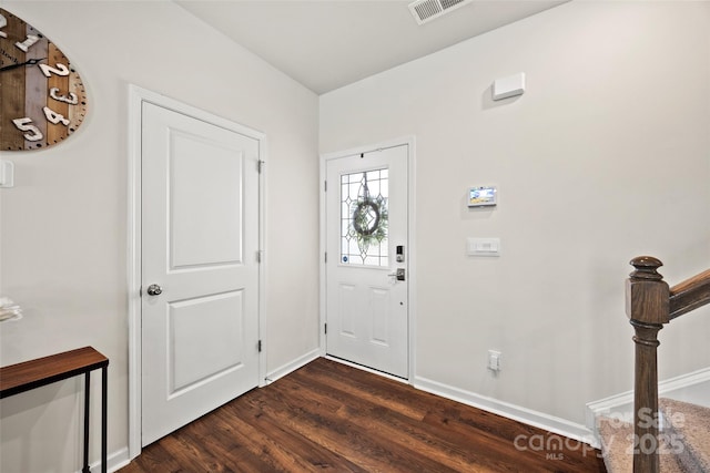 449 Misty Law Ln, Clover, SC 29710 - entrance foyer with dark wood-style flooring and baseboards