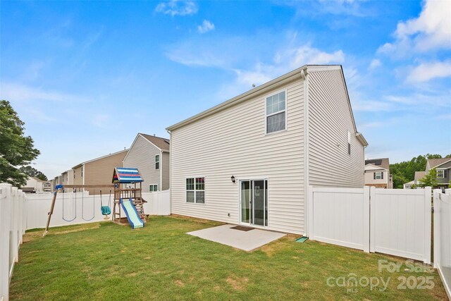 449 Misty Law Ln, Clover, SC 29710 - rear view of property with a playground and a patio