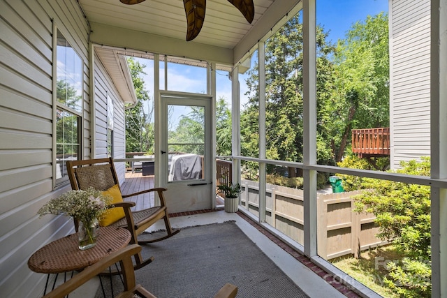 3801 Rosedown Dr, Matthews, NC 28105 - sunroom / solarium featuring ceiling fan and healthy amount of natural light