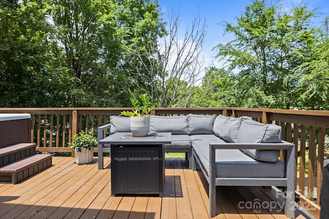 3801 Rosedown Dr, Matthews, NC 28105 - deck featuring outdoor lounge area