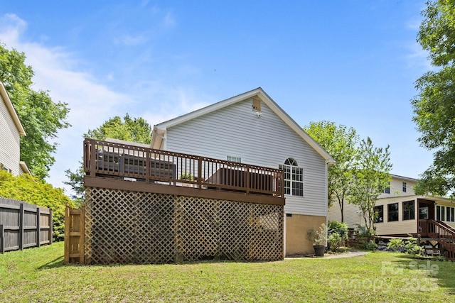 3801 Rosedown Dr, Matthews, NC 28105 - back of house with a deck and crawl space