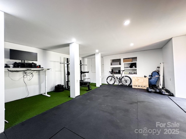 3801 Rosedown Dr, Matthews, NC 28105 - workout room with recessed lighting