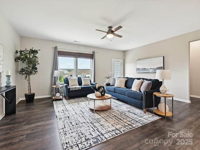 2017 New Hope Branch Way, Belmont, NC 28012 - living room with a ceiling fan, wood finished floors, and baseboards
