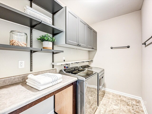 2017 New Hope Branch Way, Belmont, NC 28012 - washroom with cabinet space, baseboards, and independent washer and dryer