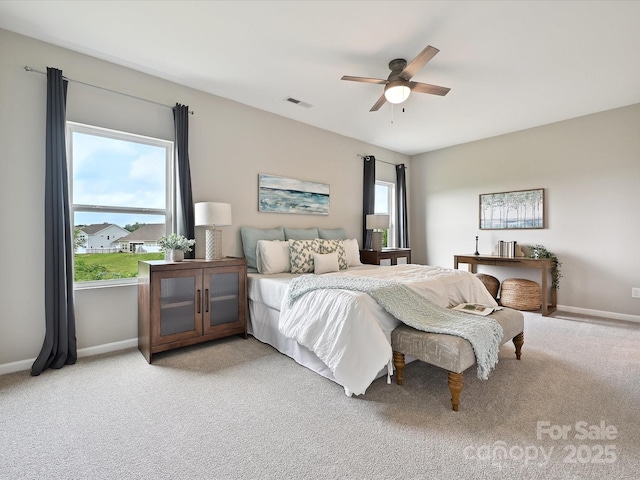 2017 New Hope Branch Way, Belmont, NC 28012 - bedroom featuring light colored carpet, baseboards, and ceiling fan