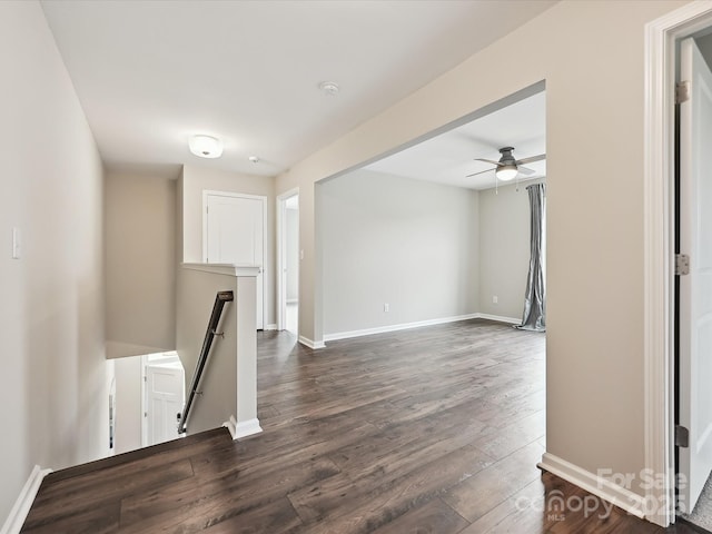 2017 New Hope Branch Way, Belmont, NC 28012 - unfurnished room with dark wood finished floors, baseboards, a ceiling fan, and a smoke detector