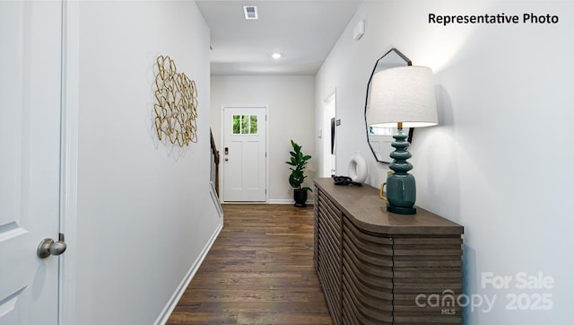 925 Two Brothers Ln, York, SC 29745 - doorway featuring dark wood-type flooring, baseboards, and recessed lighting