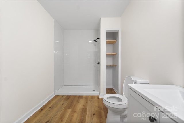 94 Camp Branch Rd, Black Mountain, NC 28711 - full bath with a shower, wood finished floors, and vanity