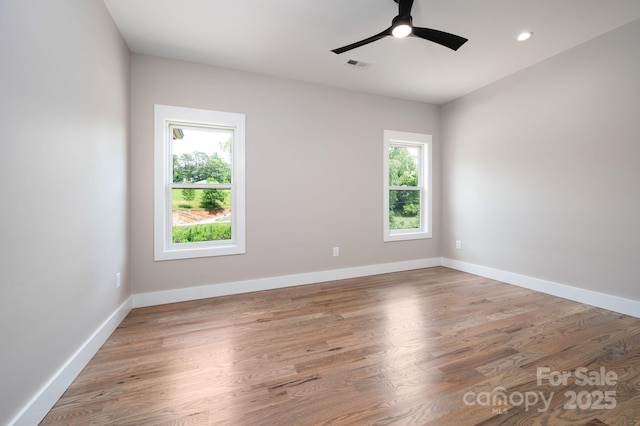 9 Robey Dr, Fletcher, NC 28732 - empty room with a ceiling fan, wood finished floors, and recessed lighting