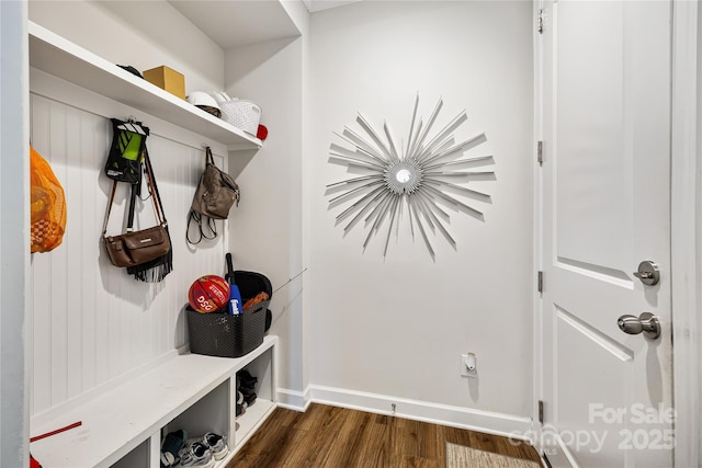5088 Watersail Way, Clover, SC 29710 - mudroom featuring dark wood-type flooring and baseboards