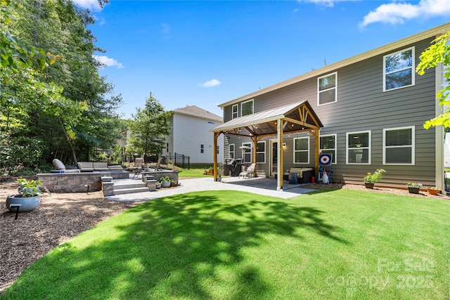5088 Watersail Way, Clover, SC 29710 - rear view of house with a gazebo, a patio area, and a yard
