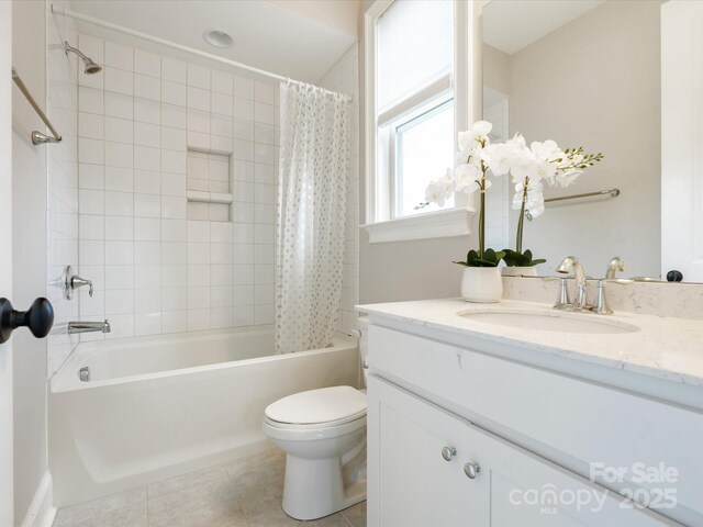 1008 Ladera Dr, Marvin, NC 28173 - bathroom featuring vanity, tile patterned floors, and shower / tub combo