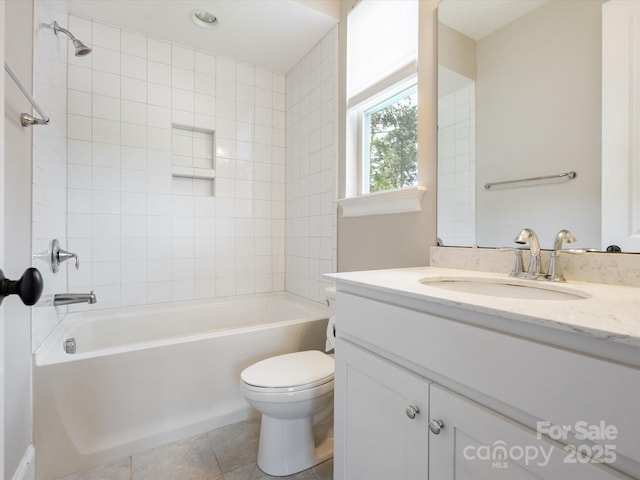 1008 Ladera Dr, Marvin, NC 28173 - full bath with vanity, tile patterned floors, and shower / bathtub combination