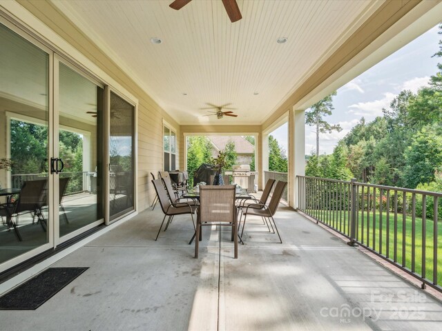 1008 Ladera Dr, Marvin, NC 28173 - view of patio / terrace with ceiling fan and outdoor dining space