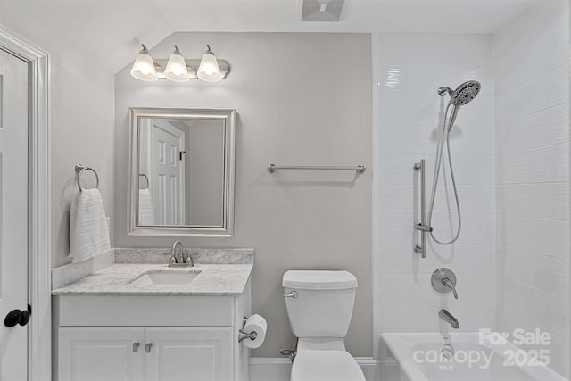 17308 Players Ridge Dr, Cornelius, NC 28031 - bathroom with vanity, toilet, and washtub / shower combination