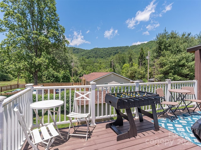 16 Sams Branch Rd, Candler, NC 28715 - wooden deck with a forest view