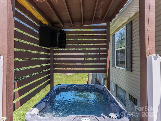 16 Sams Branch Rd, Candler, NC 28715 - wooden deck with a hot tub