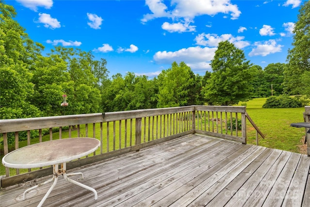 2309 Potter Rd S, Waxhaw, NC 28173 - deck featuring a lawn and a forest view