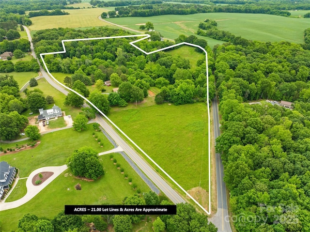 2309 Potter Rd S, Waxhaw, NC 28173 - overview of rural landscape featuring property boundaries highlighted