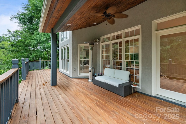 2006 Sandy Pond Ln, Waxhaw, NC 28173 - wooden deck featuring ceiling fan