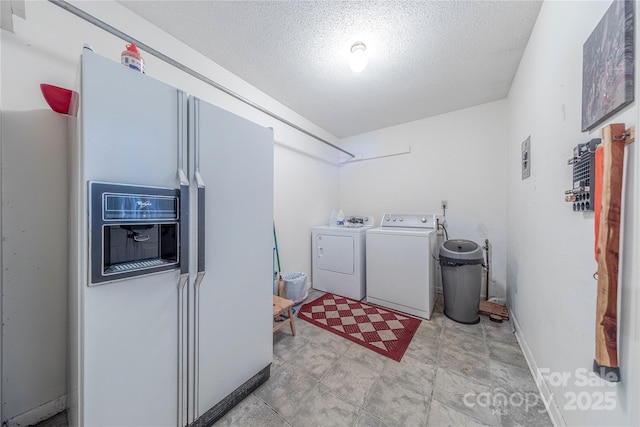 5840 Potter Rd, Matthews, NC 28104 - laundry room with independent washer and dryer and a textured ceiling