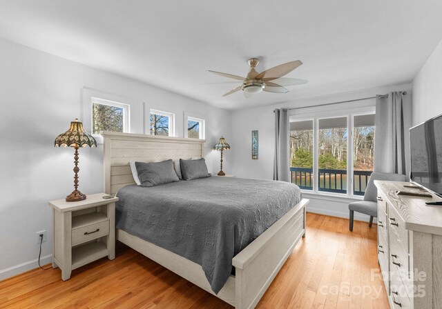 5153 Glenwood St, Sherrills Ford, NC 28673 - bedroom with light wood-style flooring, baseboards, and a ceiling fan