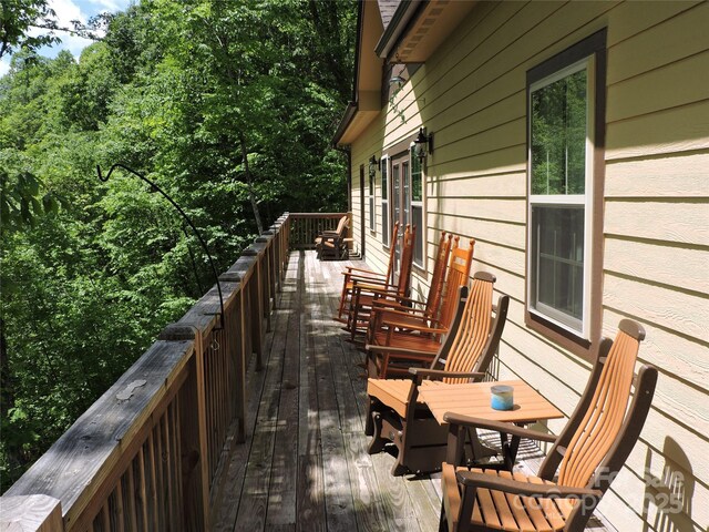 235 Red Oak Ln, Burnsville, NC 28714 - view of wooden deck
