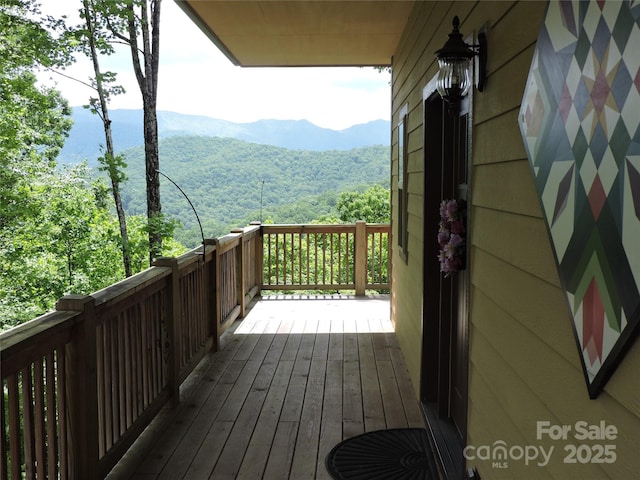 235 Red Oak Ln, Burnsville, NC 28714 - wooden deck featuring a mountain view