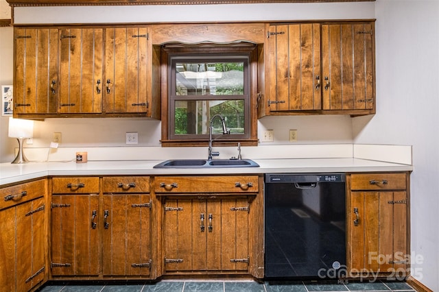 1142 Foxberry Rd, Lincolnton, NC 28092 - kitchen with dishwasher, a sink, and brown cabinetry