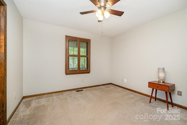1142 Foxberry Rd, Lincolnton, NC 28092 - empty room featuring baseboards, light colored carpet, and ceiling fan
