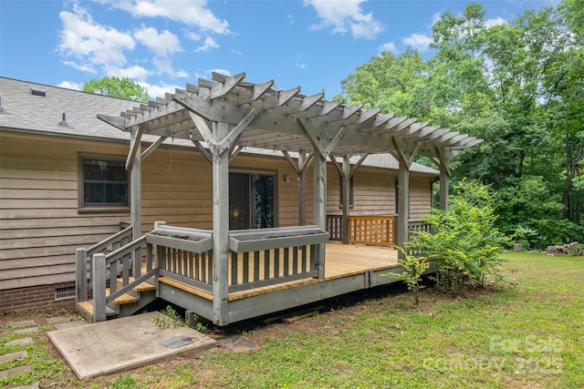 1142 Foxberry Rd, Lincolnton, NC 28092 - deck featuring a pergola and a yard
