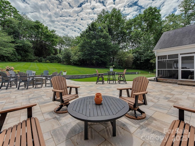 4201 Quail Hunt Ln, Charlotte, NC 28226 - view of patio featuring view of wooded area