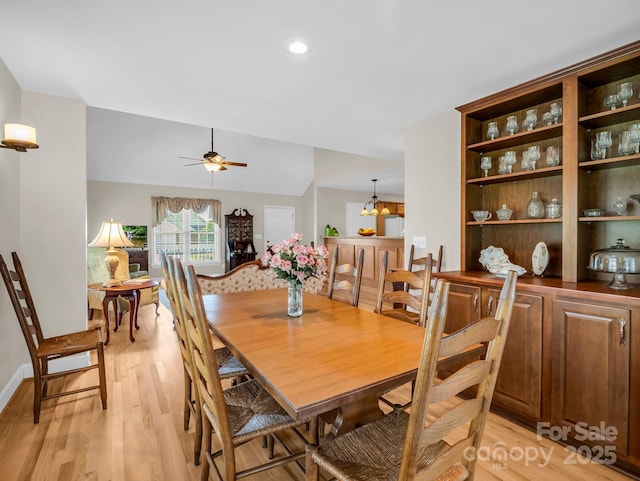 116 Memphis Way, Spindale, NC 28160 - dining space featuring ceiling fan, light wood-type flooring, recessed lighting, and baseboards