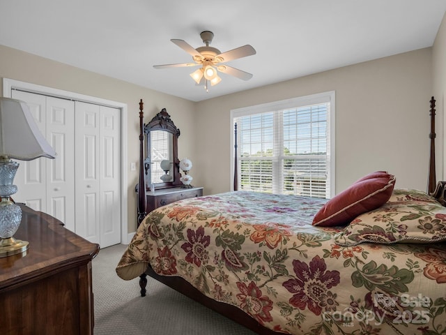 116 Memphis Way, Spindale, NC 28160 - bedroom featuring a closet, carpet flooring, and a ceiling fan