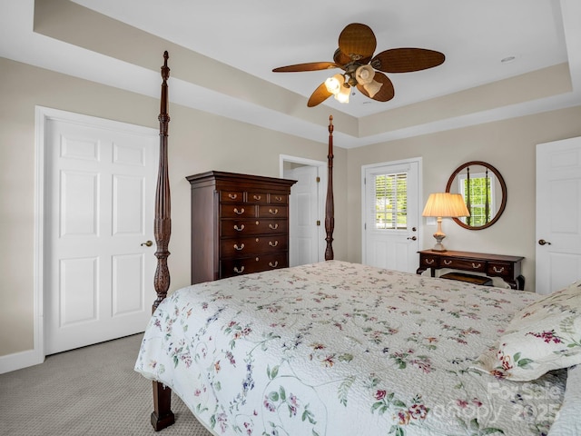 116 Memphis Way, Spindale, NC 28160 - carpeted bedroom with a tray ceiling and ceiling fan