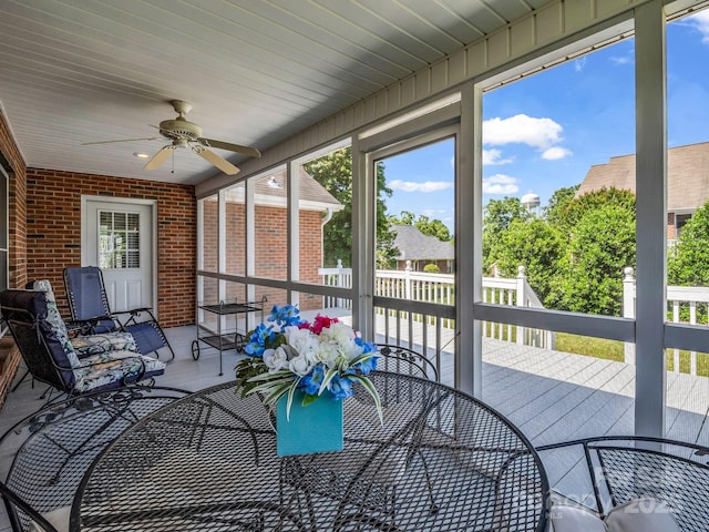116 Memphis Way, Spindale, NC 28160 - sunroom featuring outdoor dining space and a ceiling fan