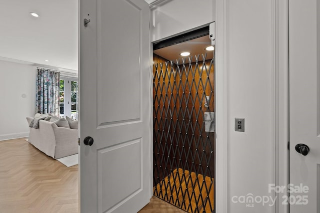 1625 Bibury Ln, Charlotte, NC 28211 - elevator featuring recessed lighting and baseboards