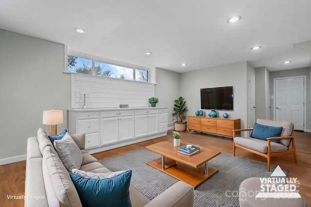 1525 16th Avenue Cir NW, Hickory, NC 28601 - living area featuring wood finished floors, recessed lighting, and baseboards