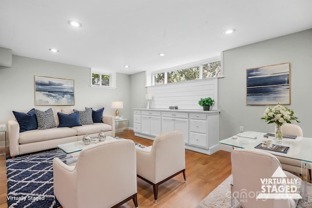 1525 16th Avenue Cir NW, Hickory, NC 28601 - living area with light wood finished floors, recessed lighting, and baseboards