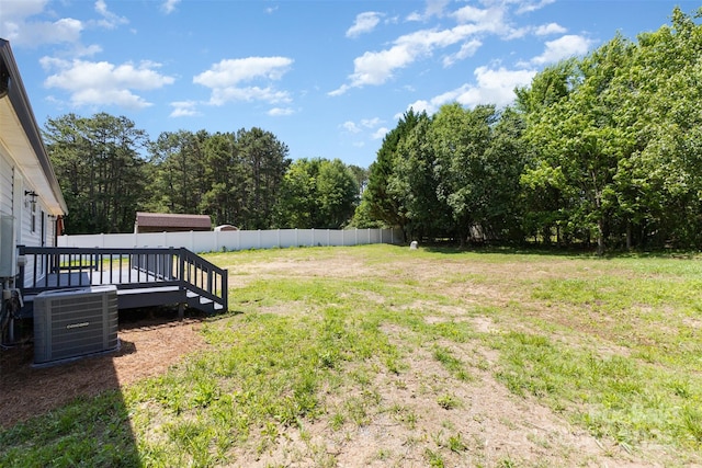 4750 Enochville Rd, Kannapolis, NC 28081 - view of yard with cooling unit and a deck