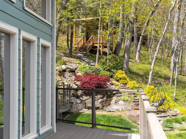 4344 Eagles Nest Rd, Waynesville, NC 28786 - view of wooden deck