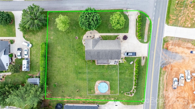 5750 Ellenwood Dr, Granite Falls, NC 28630 - aerial view of property and surrounding area featuring property parcel outlined