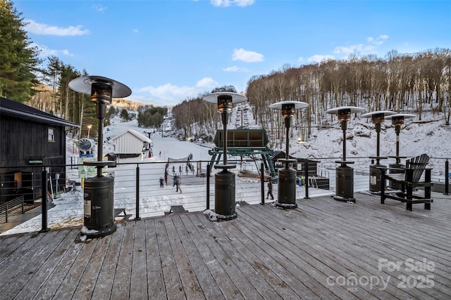 14518 Big Laurel Rd, Mars Hill, NC 28754 - view of snow covered deck