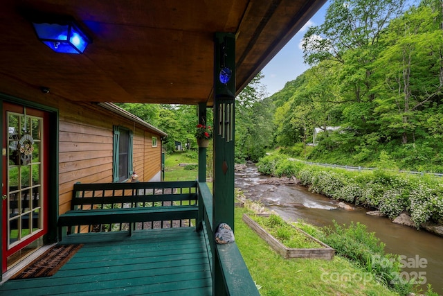 14518 Big Laurel Rd, Mars Hill, NC 28754 - deck featuring a view of trees and a water view