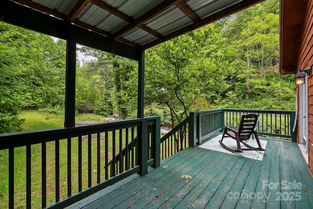 14518 Big Laurel Rd, Mars Hill, NC 28754 - deck with a yard and a forest view