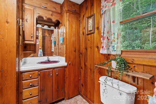 14518 Big Laurel Rd, Mars Hill, NC 28754 - bathroom with wood walls and vanity