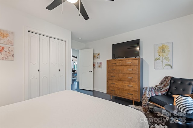 225 Valley View Ter, Waynesville, NC 28786 - bedroom featuring a closet and a ceiling fan