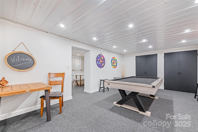 225 Valley View Ter, Waynesville, NC 28786 - game room with pool table, recessed lighting, and carpet floors
