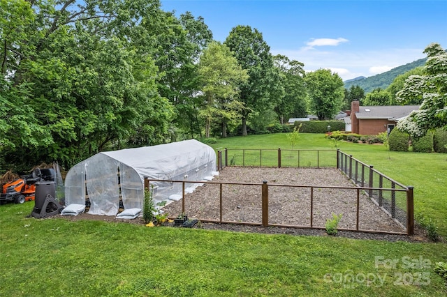 225 Valley View Ter, Waynesville, NC 28786 - view of yard featuring an exterior structure, a mountain view, and an outbuilding